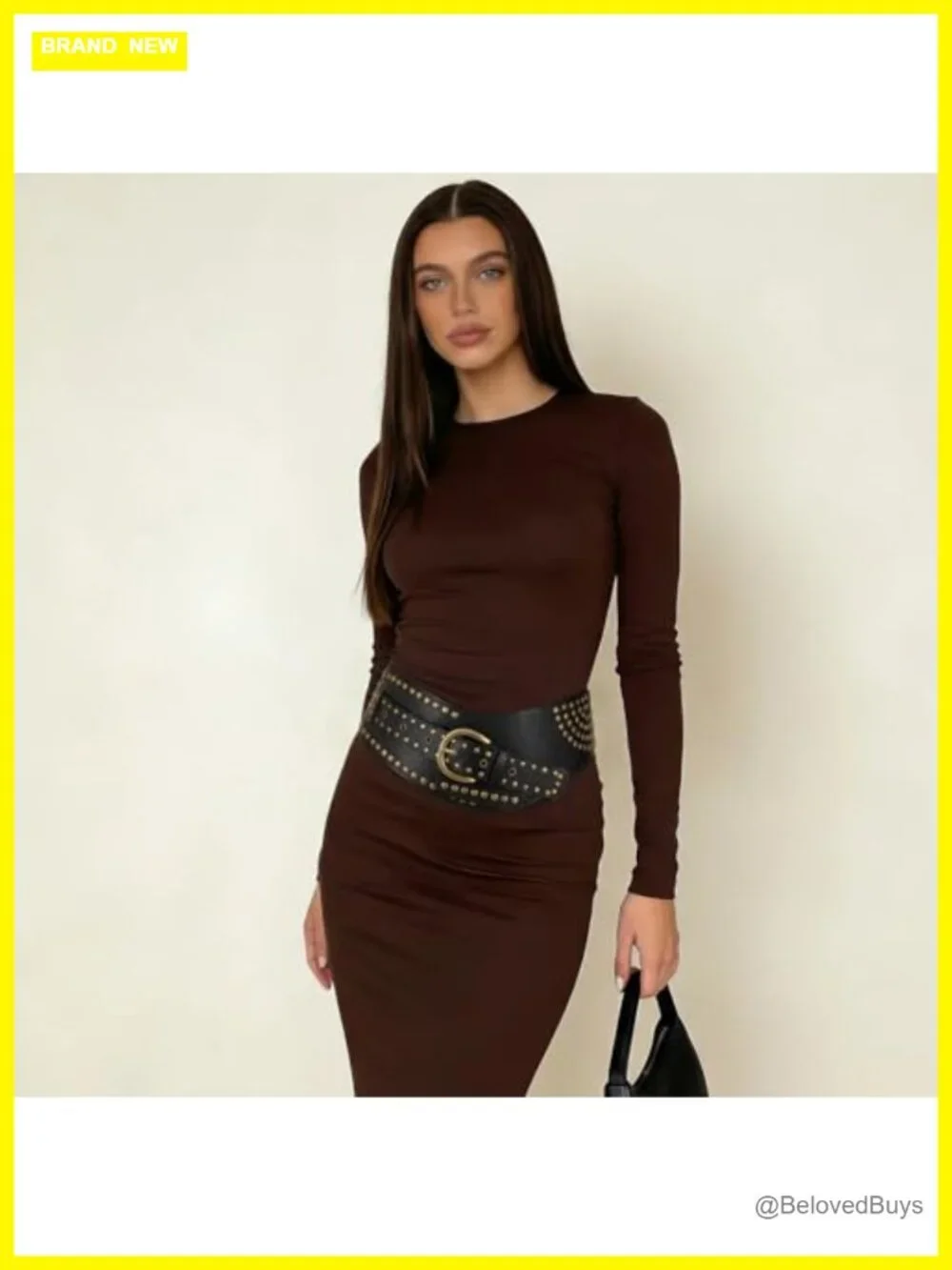 Vintage Wide Elastic Studded Waist Belt with Rivets